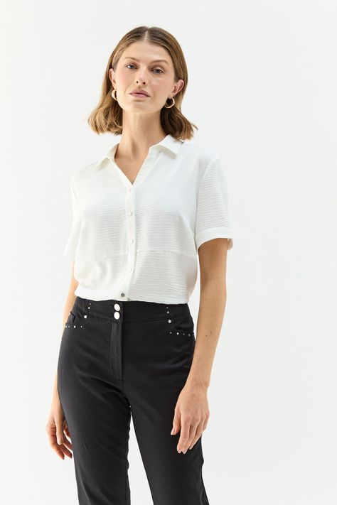 Blusa Lisa Crudo Ma Griffe 14004224019105-0