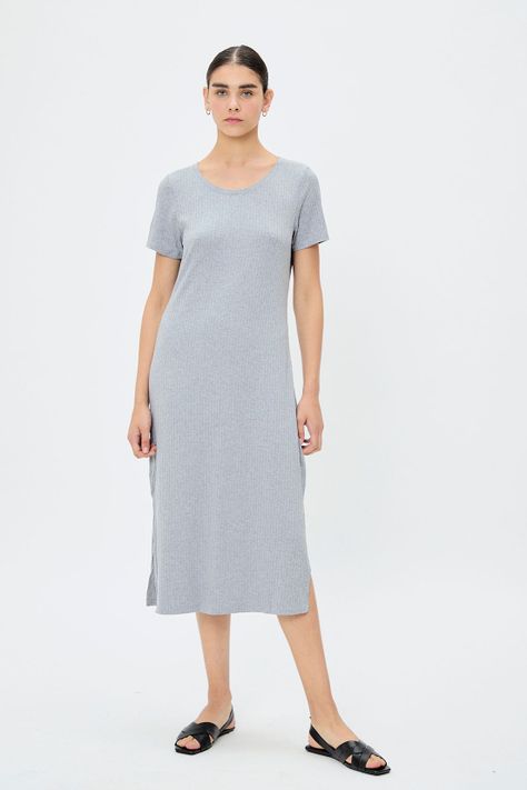 Vestido Largo Liso Gris iO 13404224007113-0