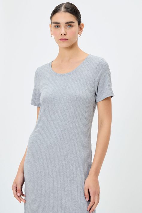 Vestido Largo Liso Gris iO 13404224007113-1