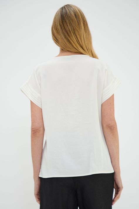 Blusa Lyocell Escote V Crudo Ma Griffe 14002224068105-3