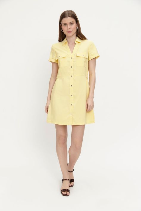 Vestido Liso Camisero amarillo Ash 13007224005108-0