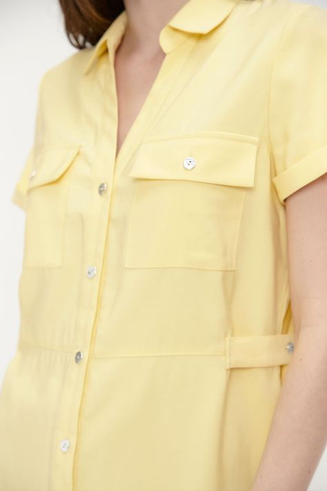 Vestido Liso Camisero amarillo Ash 13007224005108-1
