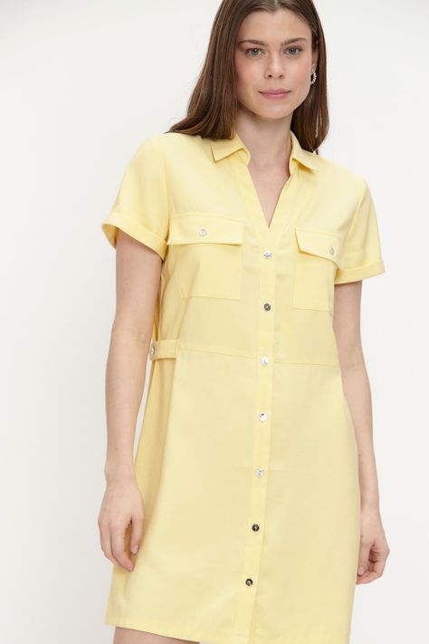 Vestido Liso Camisero amarillo Ash 13007224005108-2