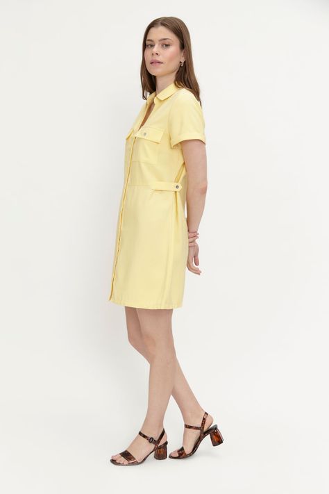 Vestido Liso Camisero amarillo Ash 13007224005108-3