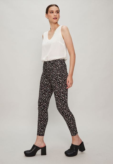 Pantalon Animal Print Negro Ash 11107124051102-4