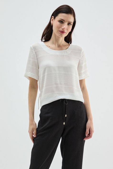Blusa Calidad Textura Crudo Ma Griffe 14002224069105-0