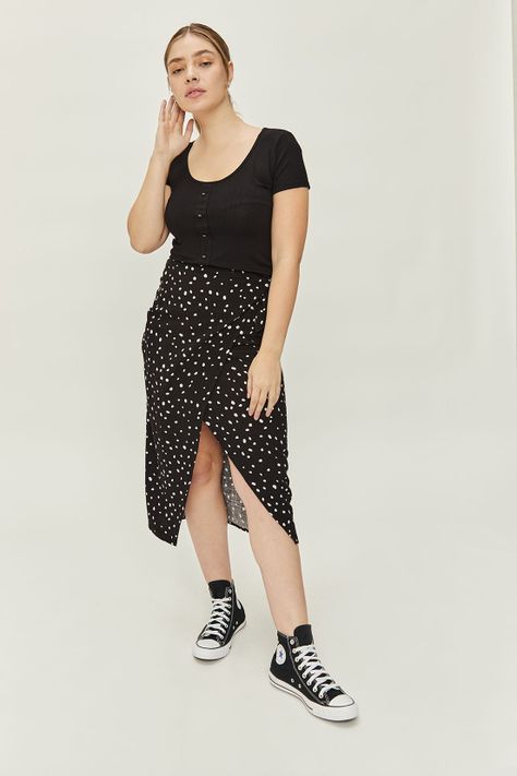 Falda Fantasia Larga Negro iO 12420224001102-0