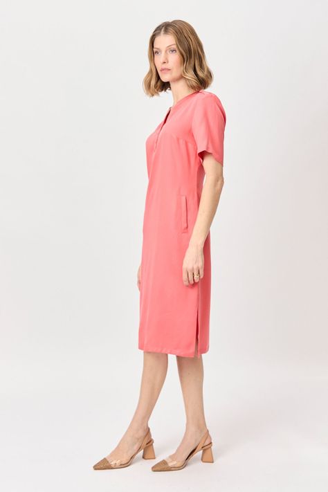 Vestido Tencel coral Ma Griffe 13002224055133-3