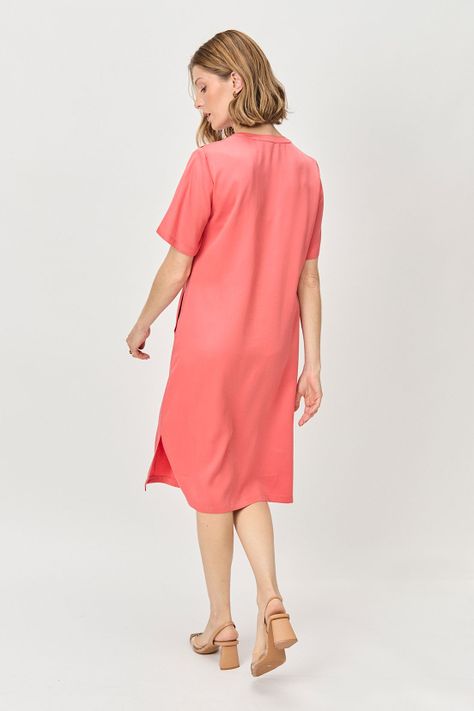Vestido Tencel coral Ma Griffe 13002224055133-4