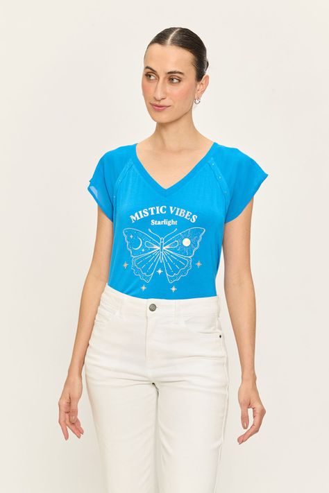 Polera Estampada Azul Ash 14604224001104-0