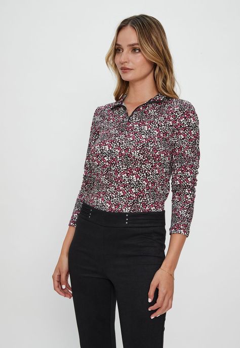 Polera Cuello Alto Estampada Negro Ash 14307124054102-3
