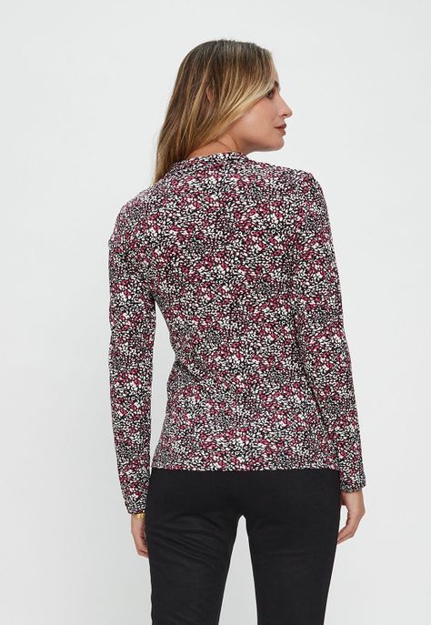 Polera Cuello Alto Estampada Negro Ash 14307124054102-4