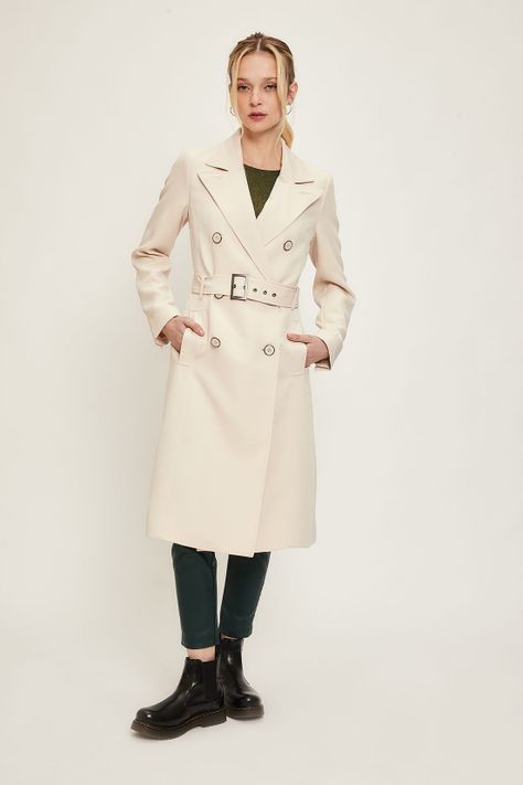 Impermeable (Trench) Liso Beige iO 17420224003106-0