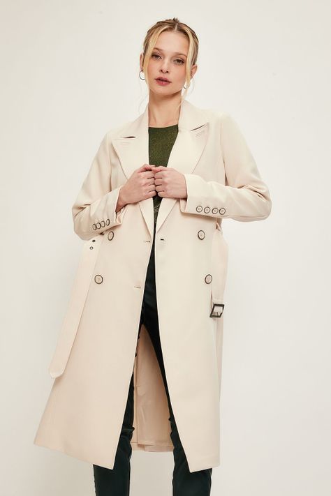Impermeable (Trench) Liso Beige iO 17420224003106-1