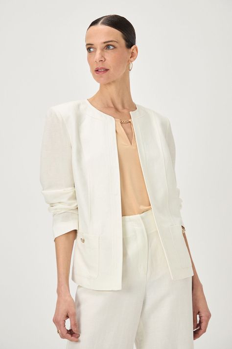 Chaqueta Lino Blanco Ma Griffe 17502224057105-0