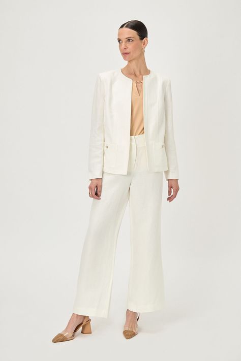 Chaqueta Lino Blanco Ma Griffe 17502224057105-1