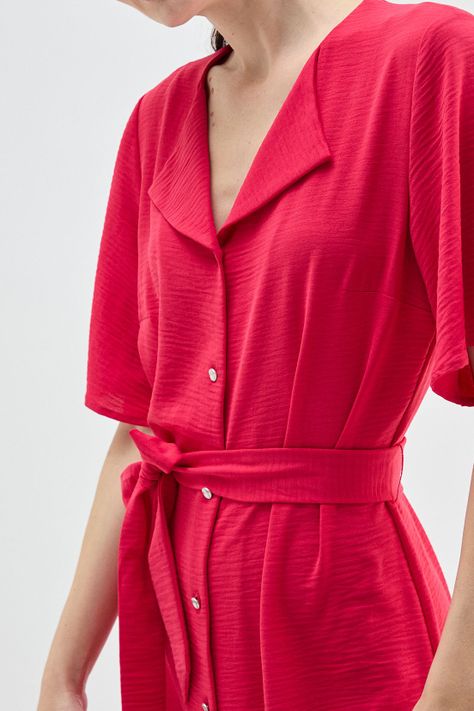 Vestido Abotonado fucsia Ma Griffe 13002224005116-1