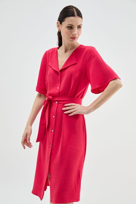 Vestido Abotonado fucsia Ma Griffe 13002224005116-2
