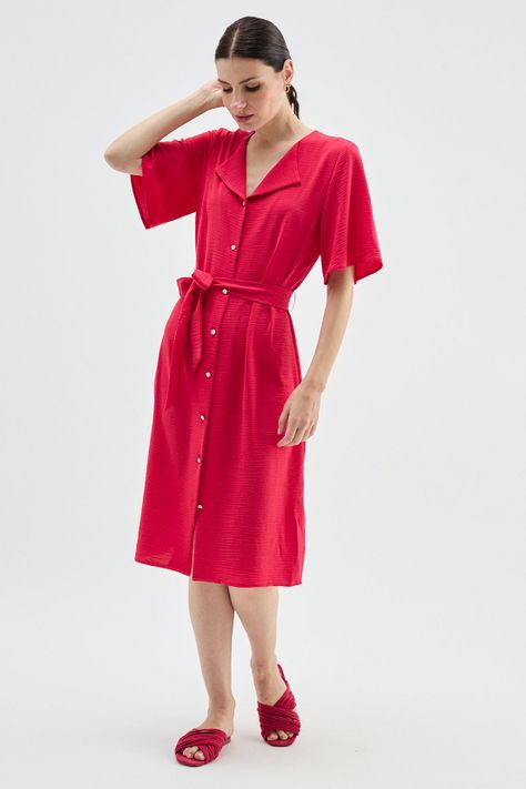 Vestido Abotonado fucsia Ma Griffe 13002224005116-3