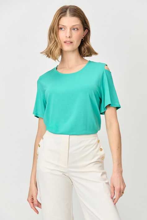 Polera Corte En Hombro Verde Ma Griffe 14202224061217-0