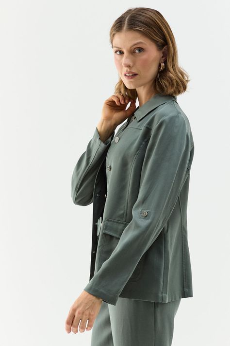 Chaqueta Tencel Verde Ma Griffe 17502224059107-3