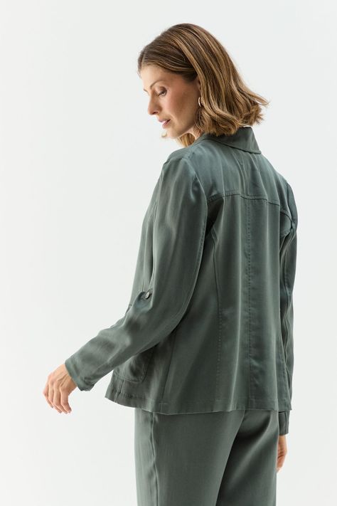 Chaqueta Tencel Verde Ma Griffe 17502224059107-4