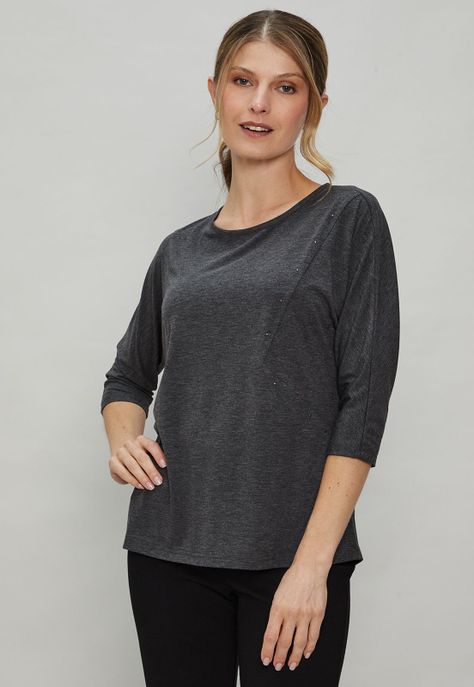 Polera Con Tachitas Gris Ma Griffe 14202124052163-0