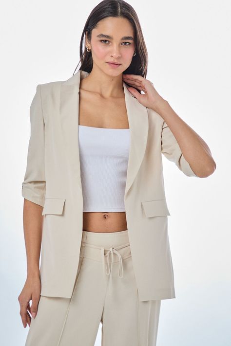 Blazer Liso Beige iO 16020224021106-0