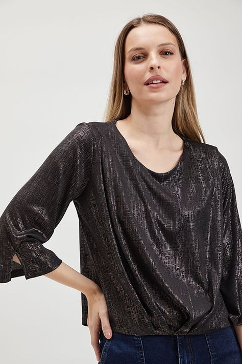 Polera Efecto Folia Negro Ash 14207224053102-2