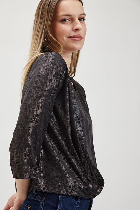 Polera Efecto Folia Negro Ash 14207224053102-3