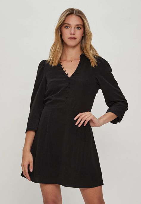 Vestido Liso Negro iO 13020124006102-2