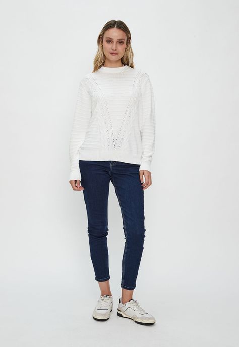 Sweater Con Diseño Trenzado Blanco Ash 18107124001105-2