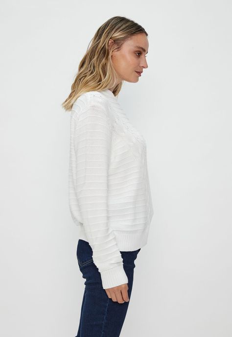 Sweater Con Diseño Trenzado Blanco Ash 18107124001105-3