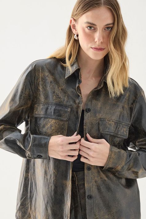 Chaqueta Camisera Lisa Cafe 14007125009129-4