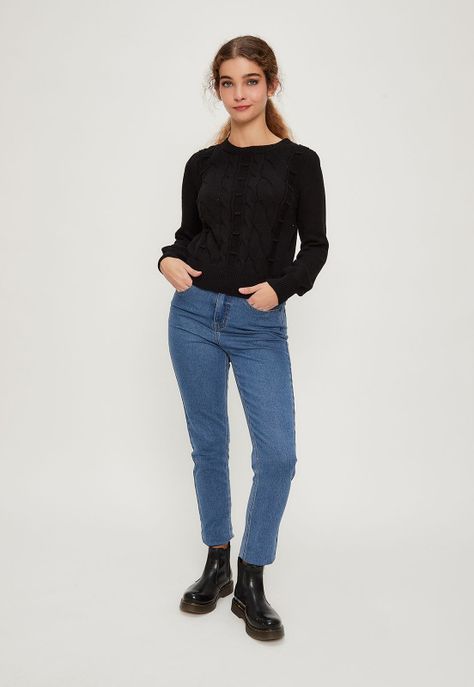 Sweater Liso Negro iO 18120224052102-0