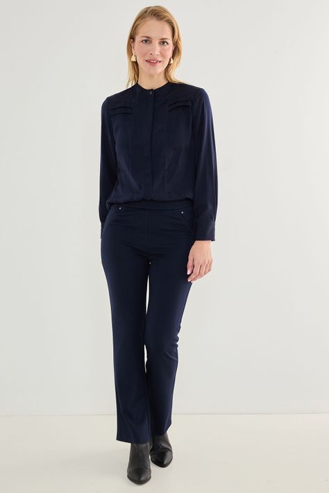 Blusa Escote Cerrado Azul 14002125054104-4
