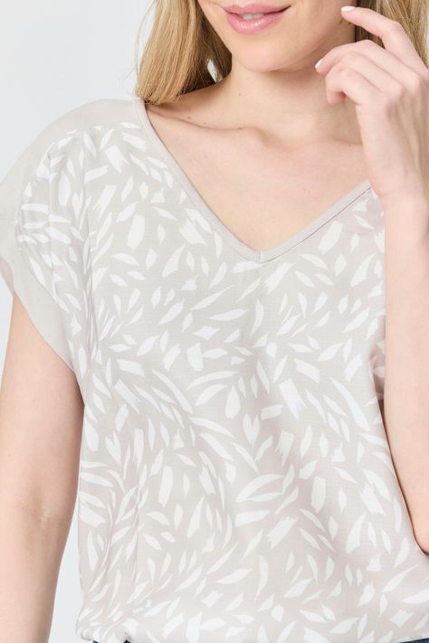 Polera Doble Tela Estampada Beige Ash 14307224003106-1