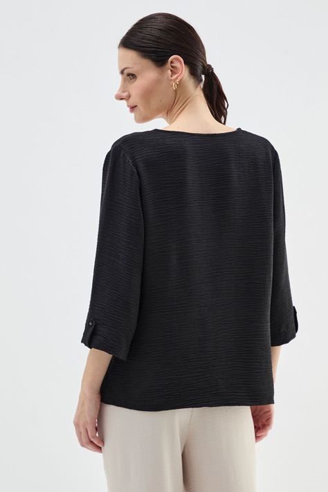 Blusa Escote En V Negro Ma Griffe 14002224007102-3