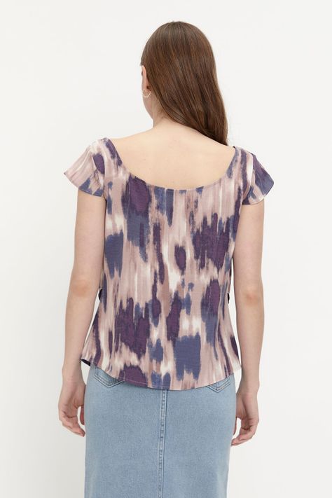 Blusa Vuelos Estampado Morado Ash 14107224005121-3