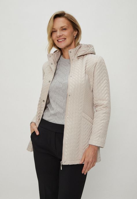 Parka Larga Beige Ma Griffe 17602124002106-0