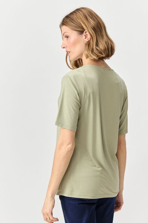 Polera Escote En V Verde Ma Griffe 14202224007107-2
