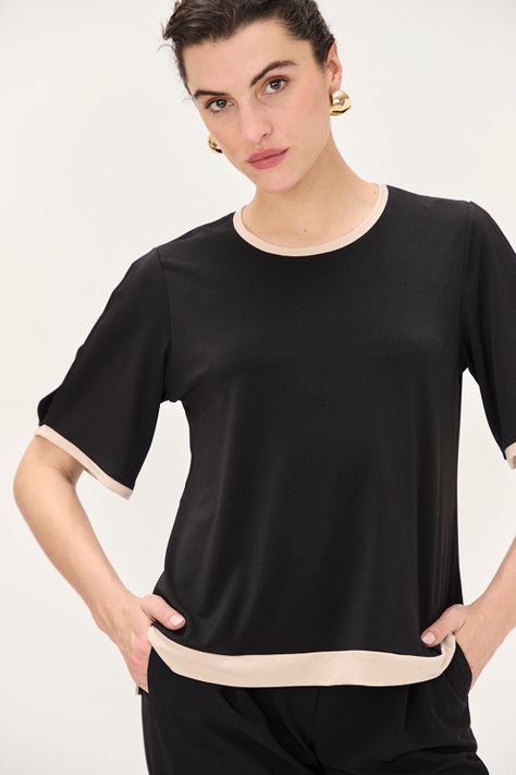 Polera Bicolor Negro Ma Griffe 14202224008102-0