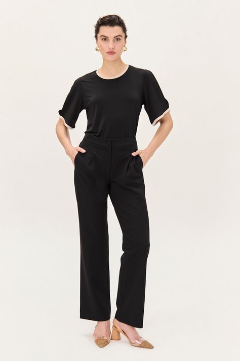 Polera Bicolor Negro Ma Griffe 14202224008102-1