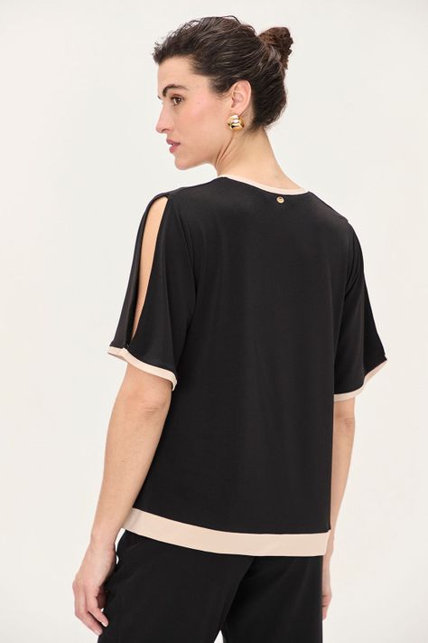 Polera Bicolor Negro Ma Griffe 14202224008102-2