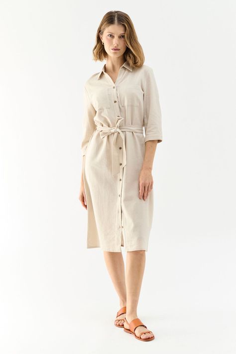Vestido Liso Beige Ma Griffe 13004224002106-0