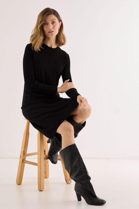 Vestido Tejido Negro 13002125004102-1