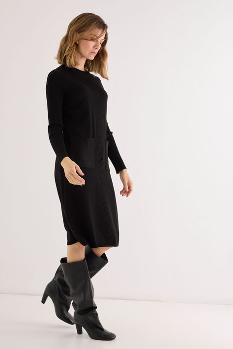 Vestido Tejido Negro 13002125004102-3