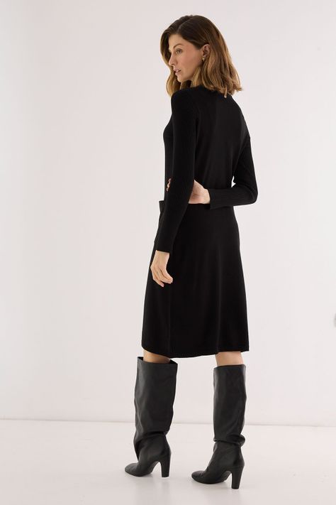 Vestido Tejido Negro 13002125004102-4