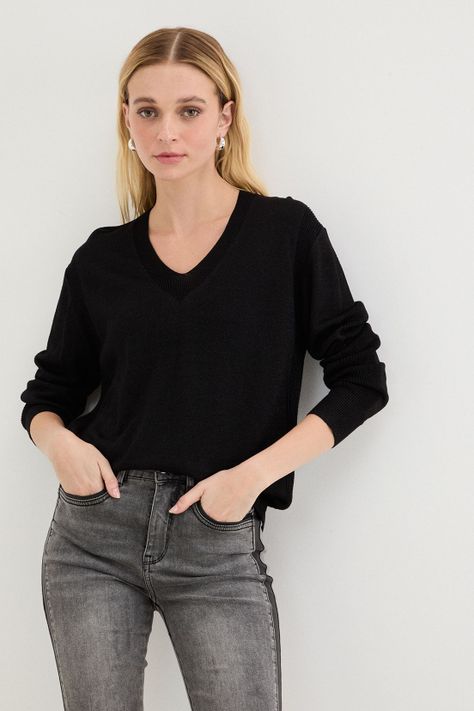 Sweater Liso Negro 18107125051102-1