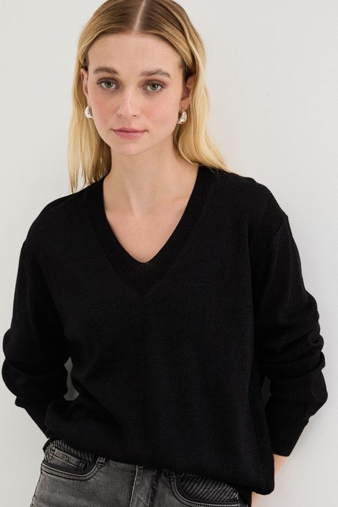 Sweater Liso Negro 18107125051102-2